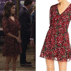 The Kooples Floral Print Metallic Dress  size 1